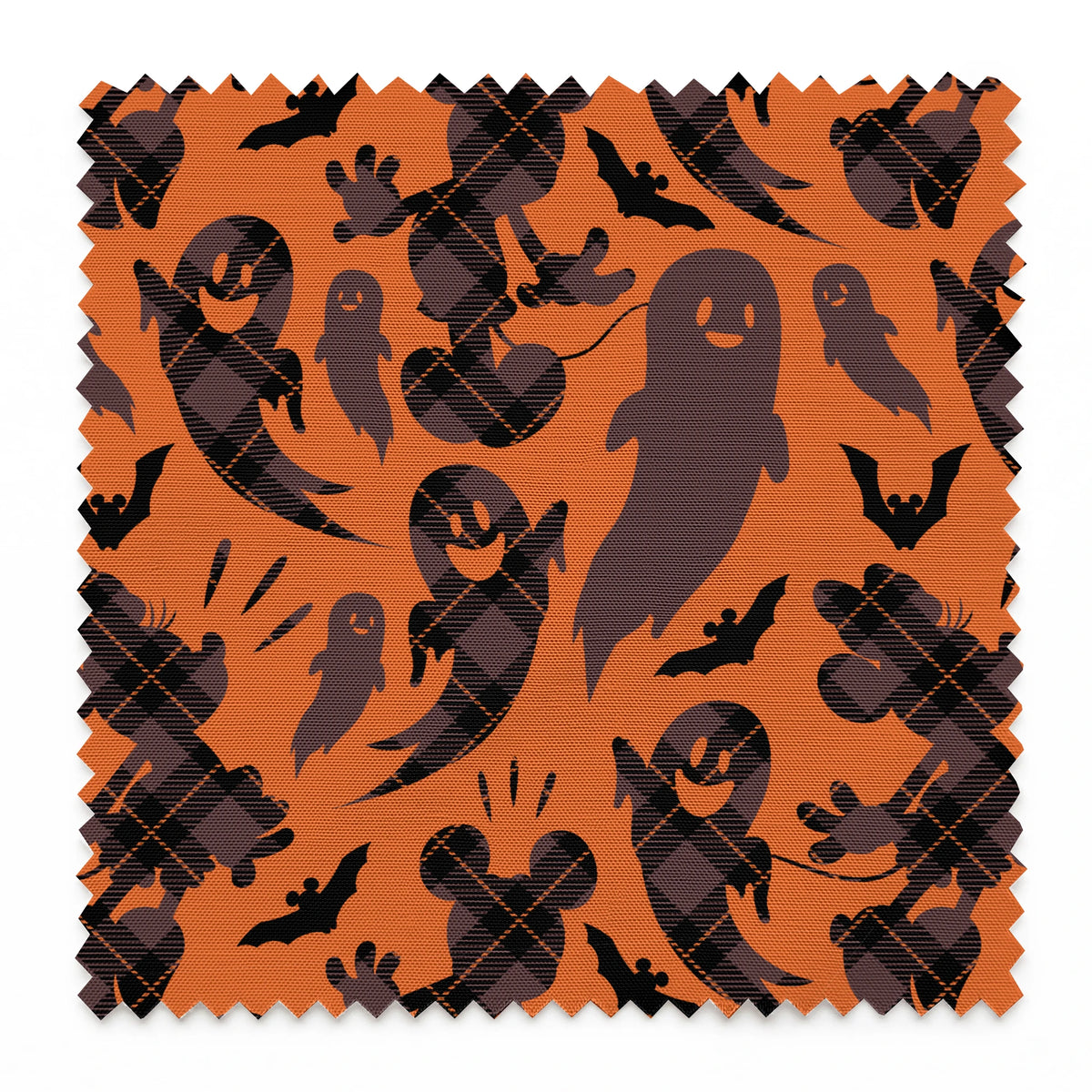 Disney Mickey Mouse and Minnie Mouse Ghostly Plaid Fabric