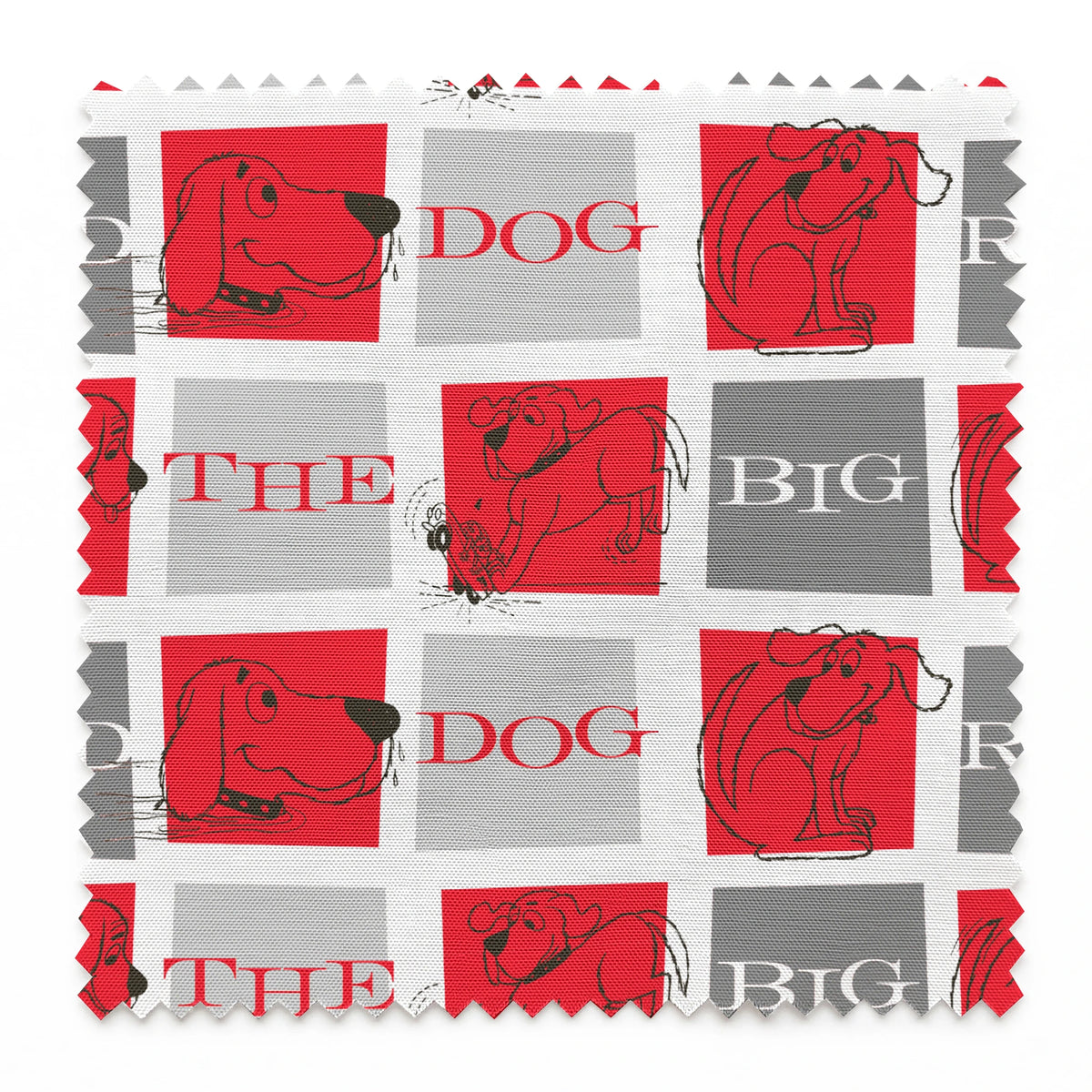 Clifford the Big Red Dog Retro Grid Fabric