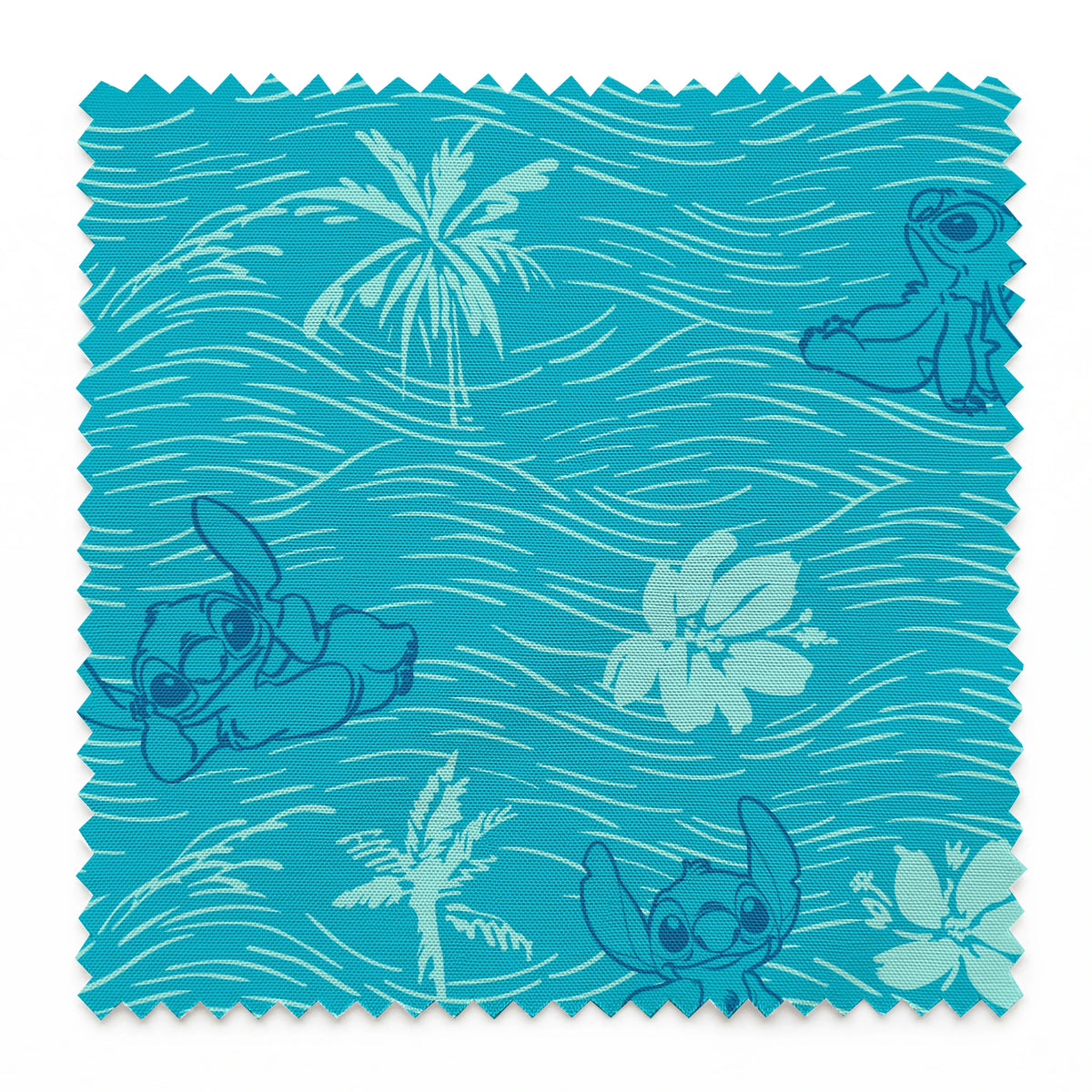 Disney Stitch Tropical Breeze on Blue Fabric