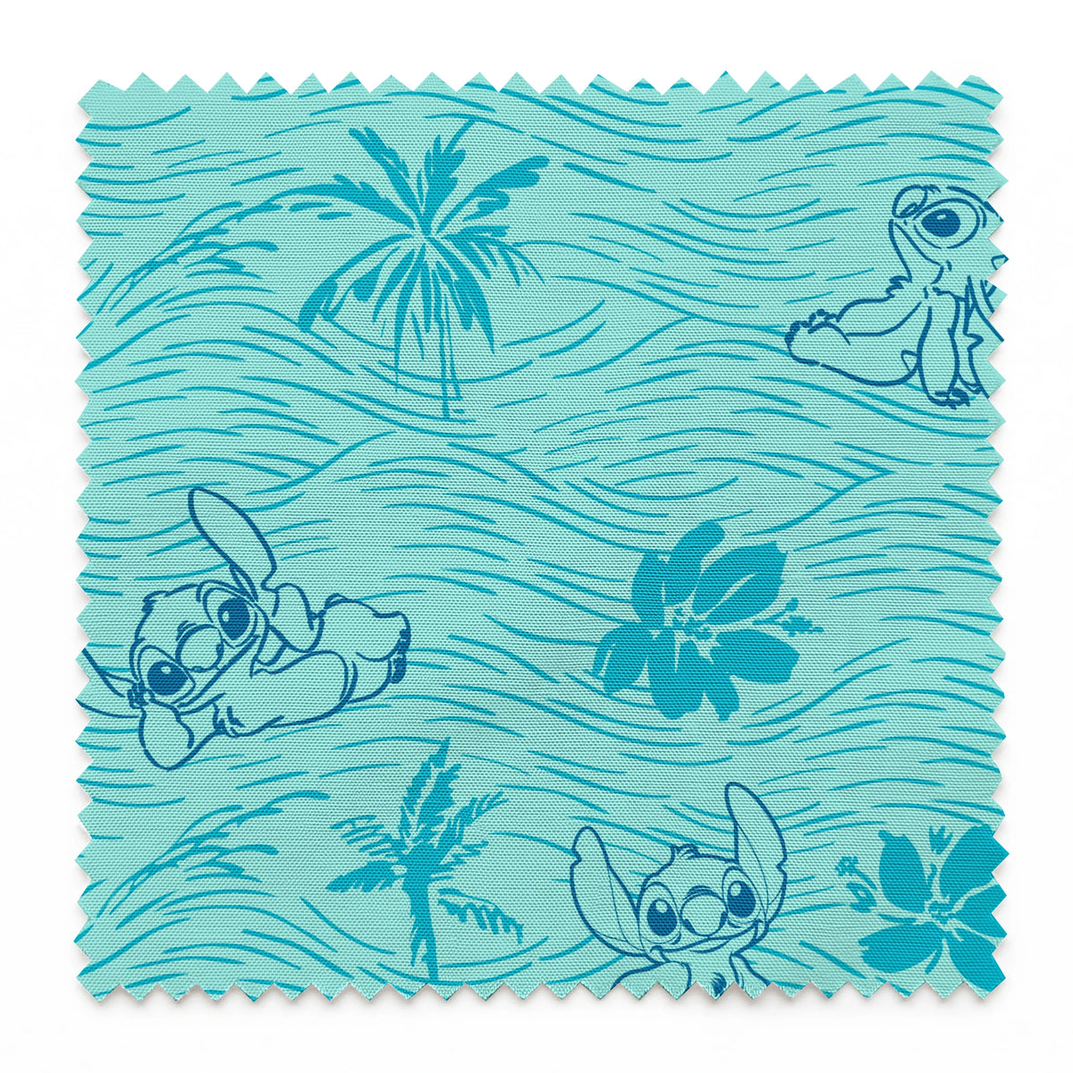Disney Stitch Tropical Breeze on Aqua Fabric