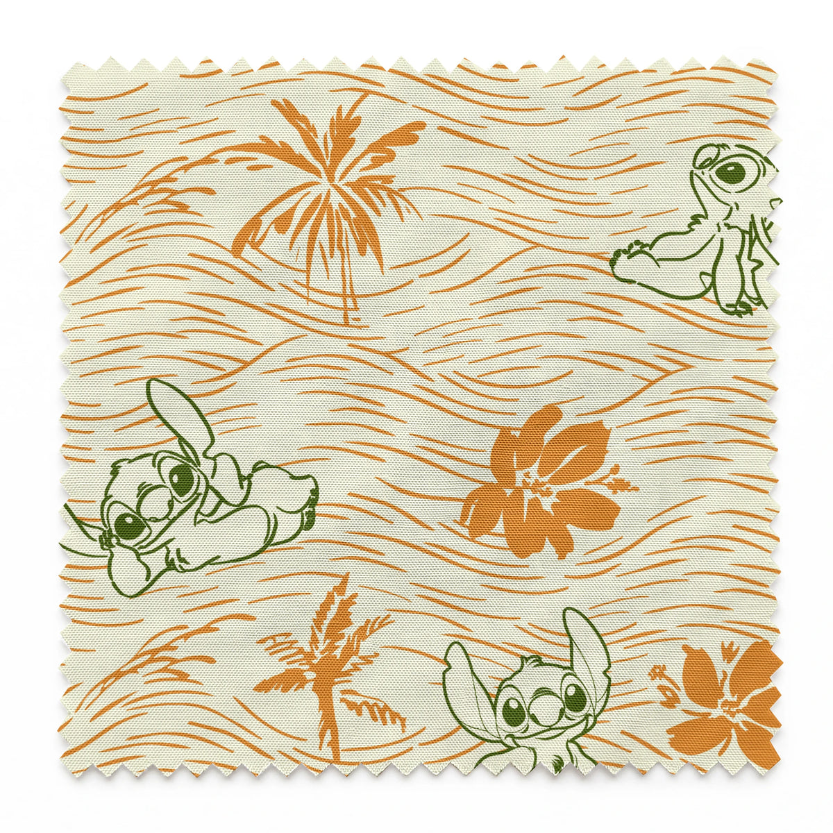 Disney Stitch Tropical Breeze on Cream Fabric