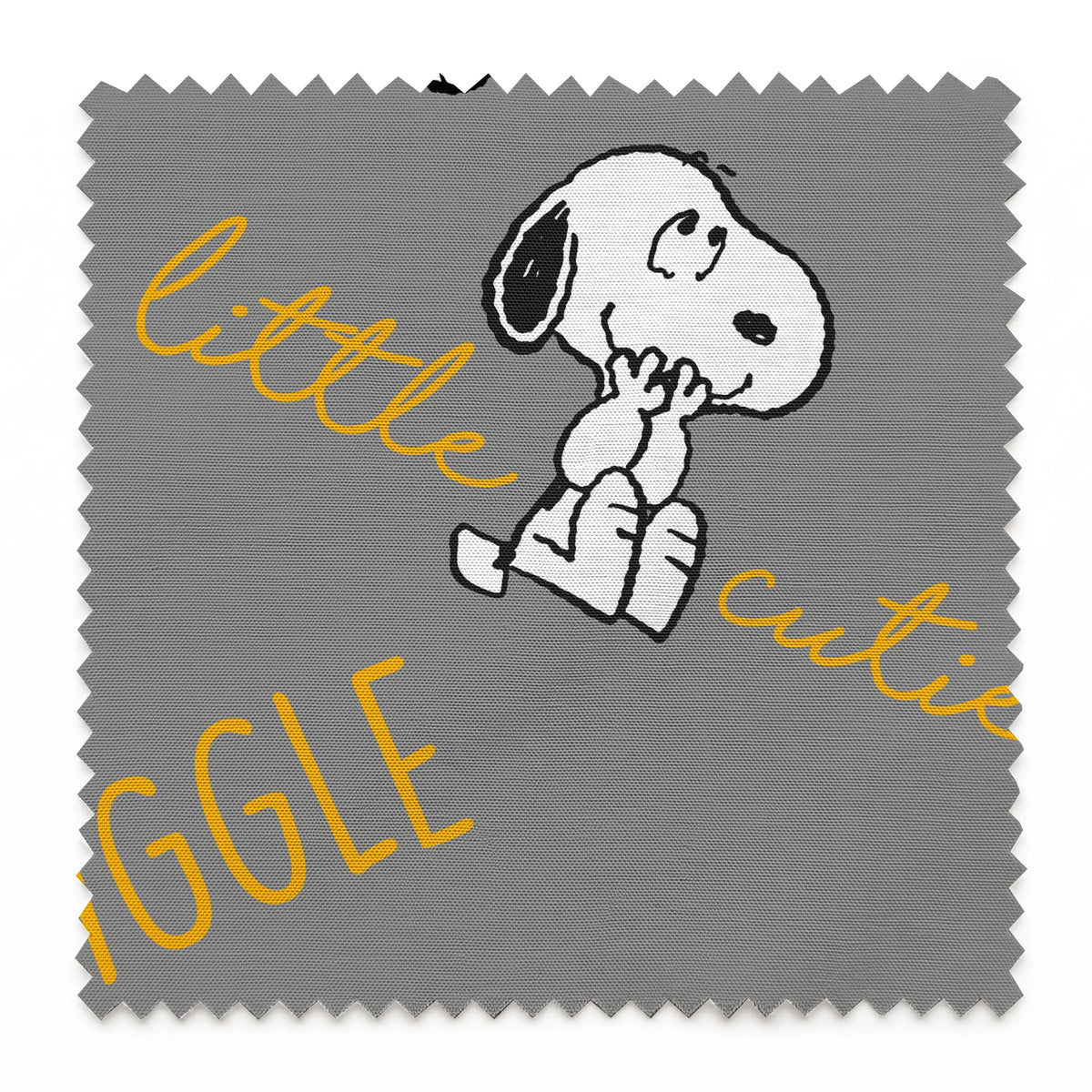 Peanuts Snoopy Giggle on Gray Fabric