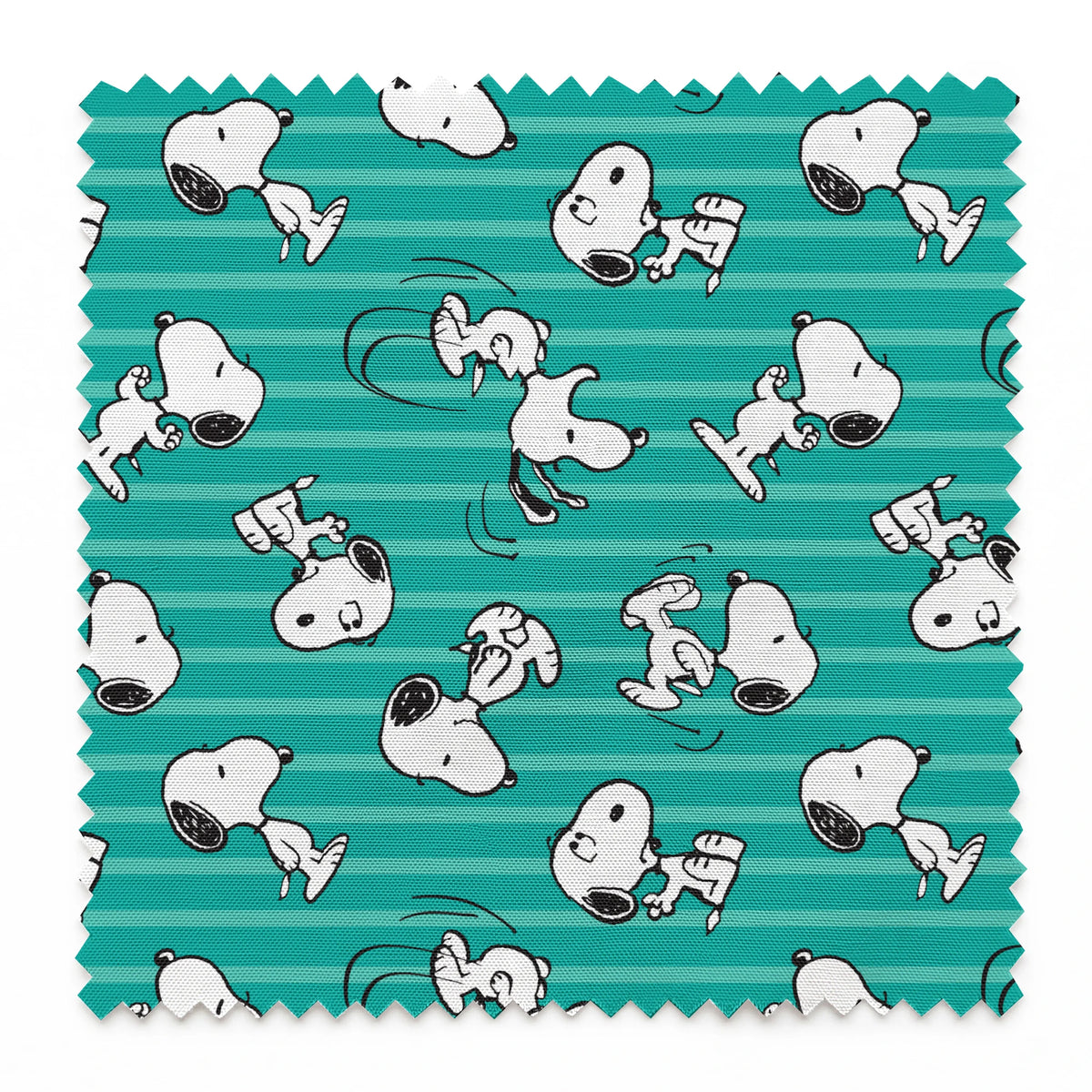Peanuts Snoopy on Teal Stripes Fabric