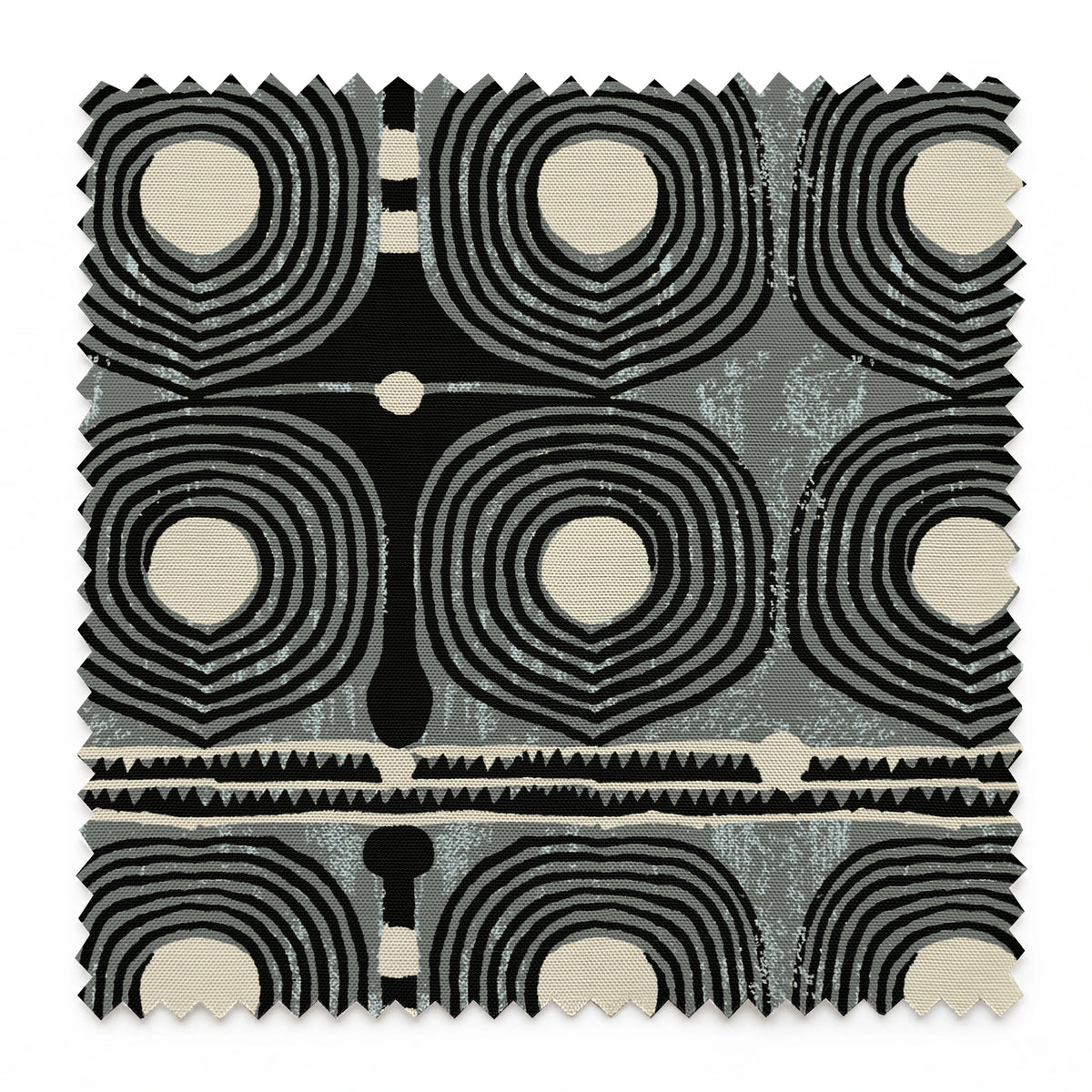 Spiraline on Black Days Fabric