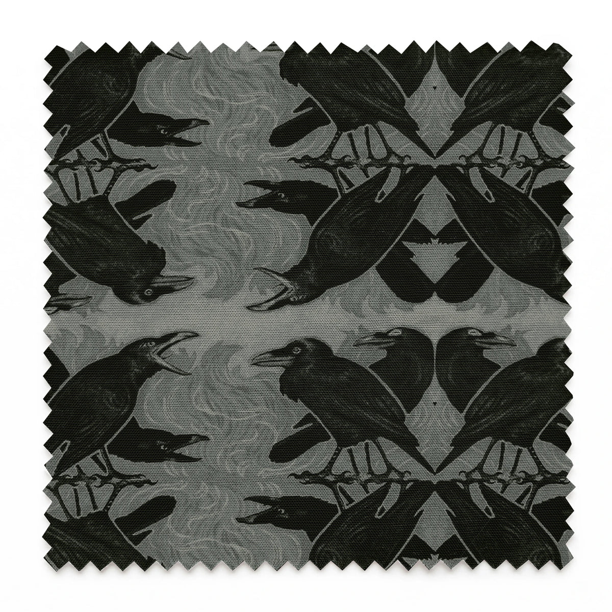 Raven Ramble on Mummy Gray Fabric