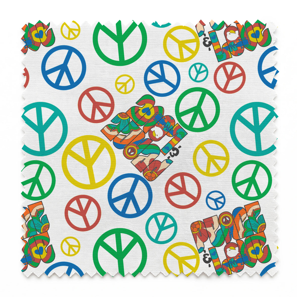 Woodstock Peace and Love Fabric