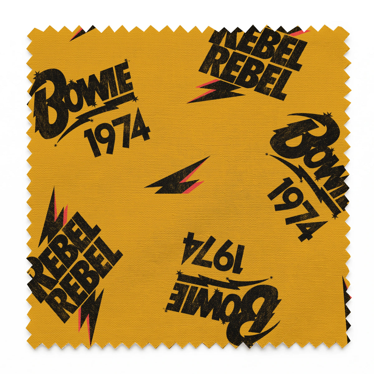 David Bowie Rebel Rebel 1974 on Yellow Fabric
