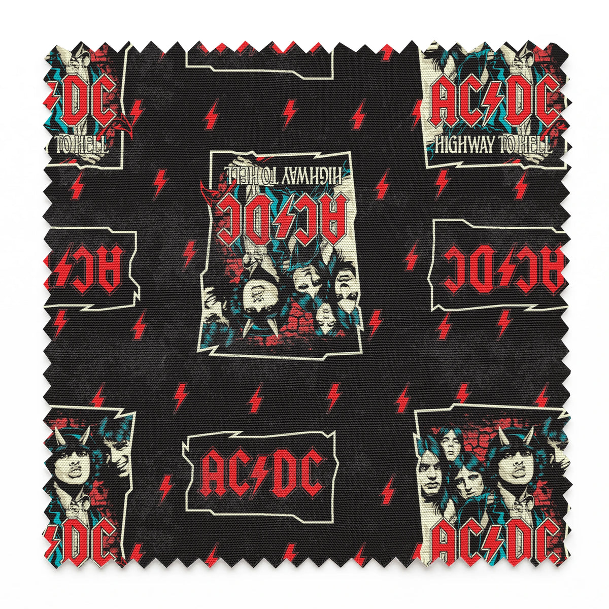 AC/DC Highway Lightning Fabric