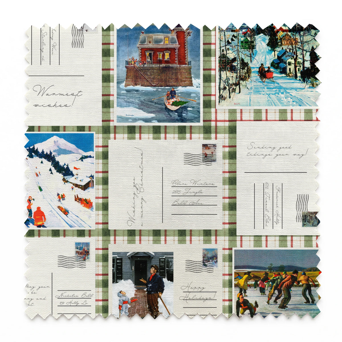 Saturday Evening Post Patchwork Postcards Fabric