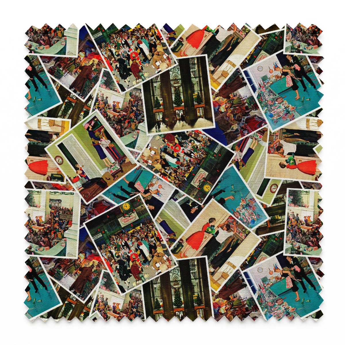 Saturday Evening Post Holiday Postcard Toss Fabric