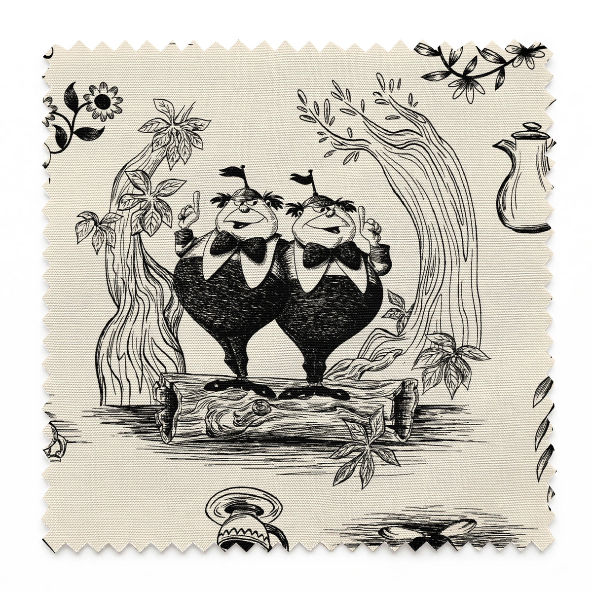 Disney Alice in Wonderland  Curiouser and Curiouser on Cream Fabric