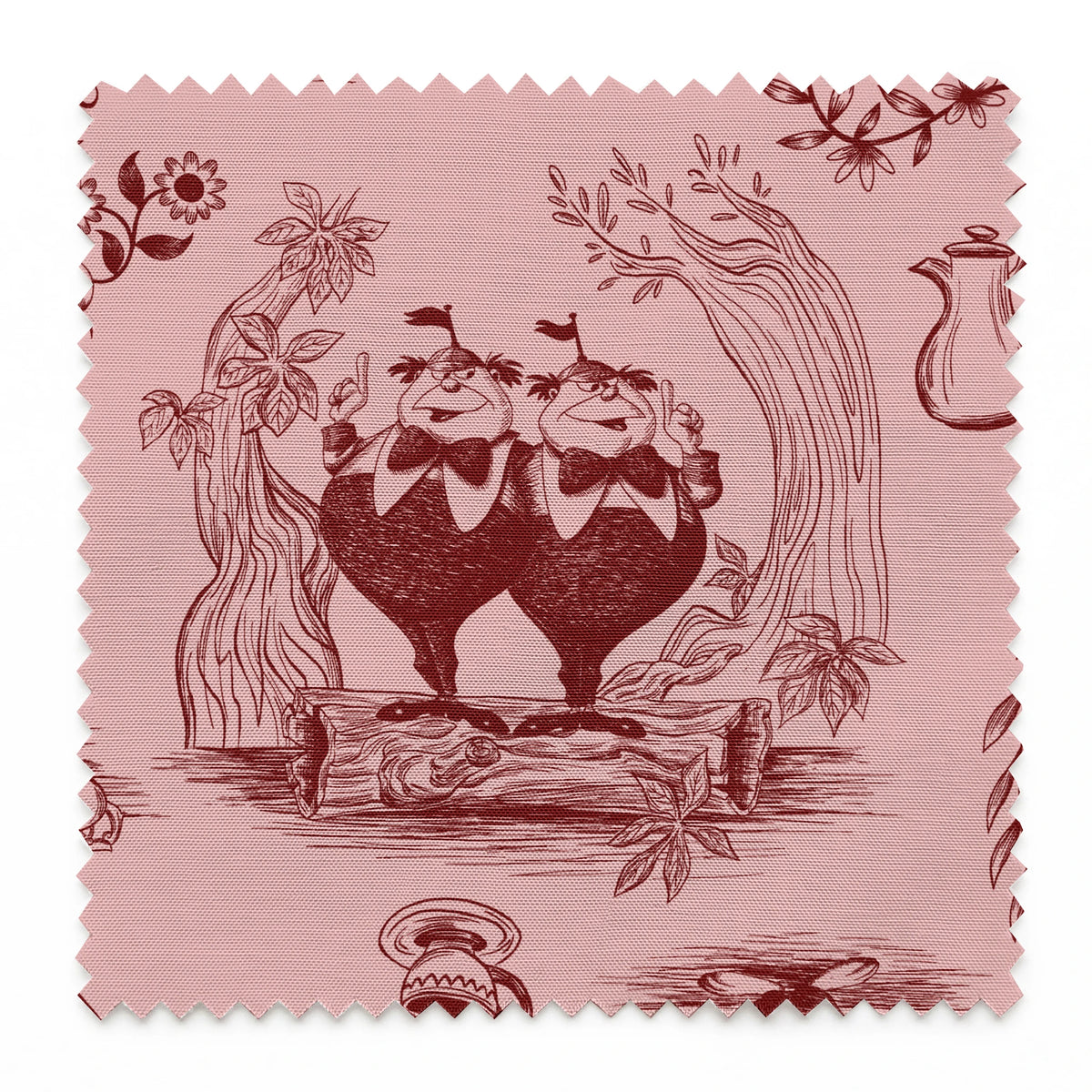 Disney Alice in Wonderland  Curiouser and Curiouser on Pink Fabric