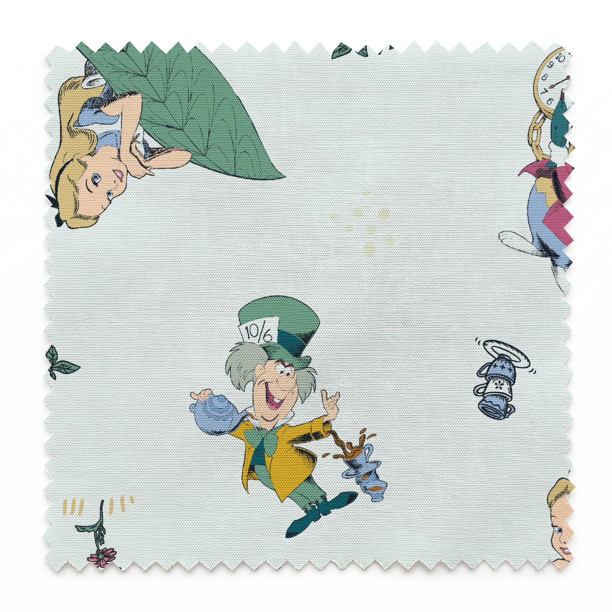Disney Alice in Wonderland Green Whimsy Fabric