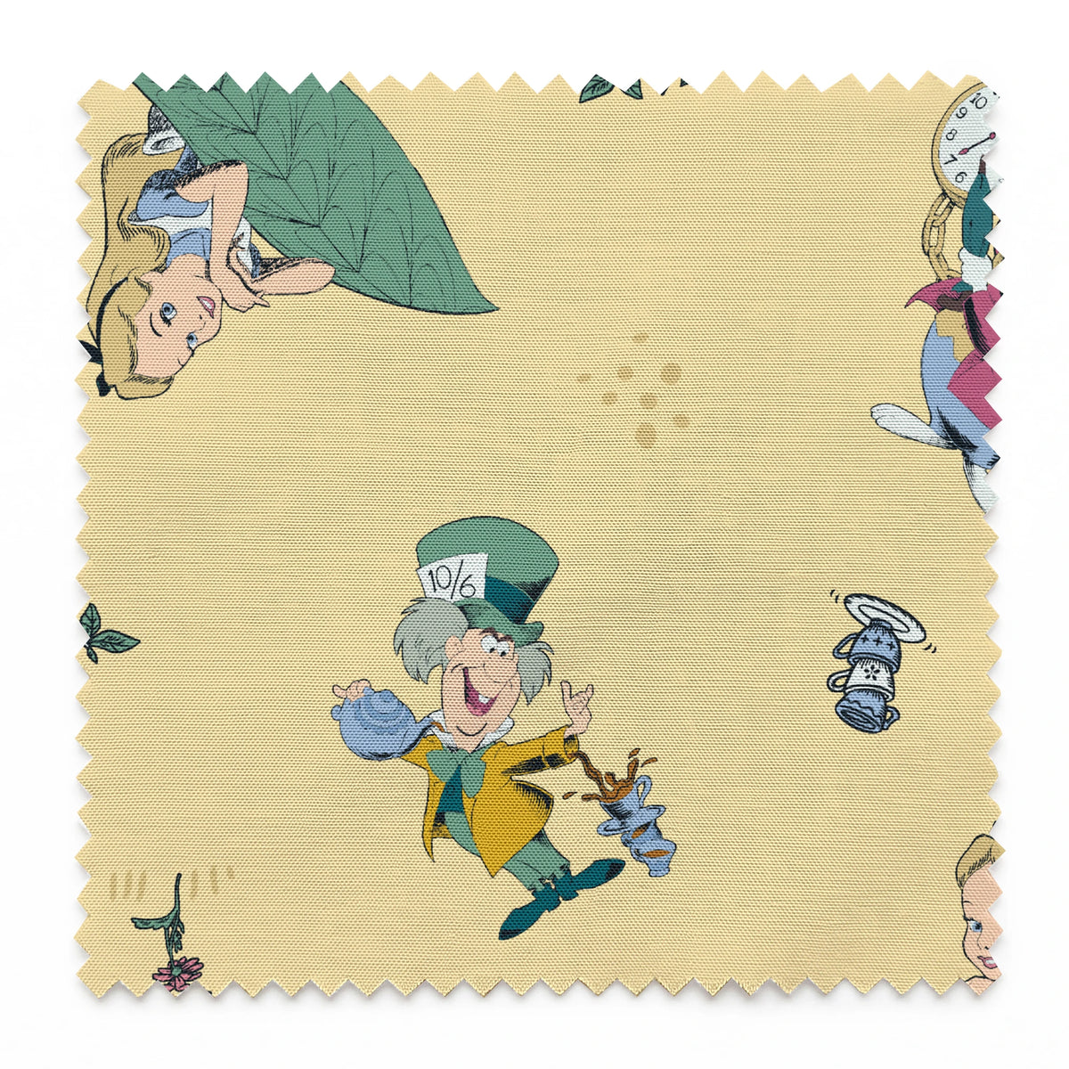 Disney Alice in Wonderland Yellow Whimsy Fabric