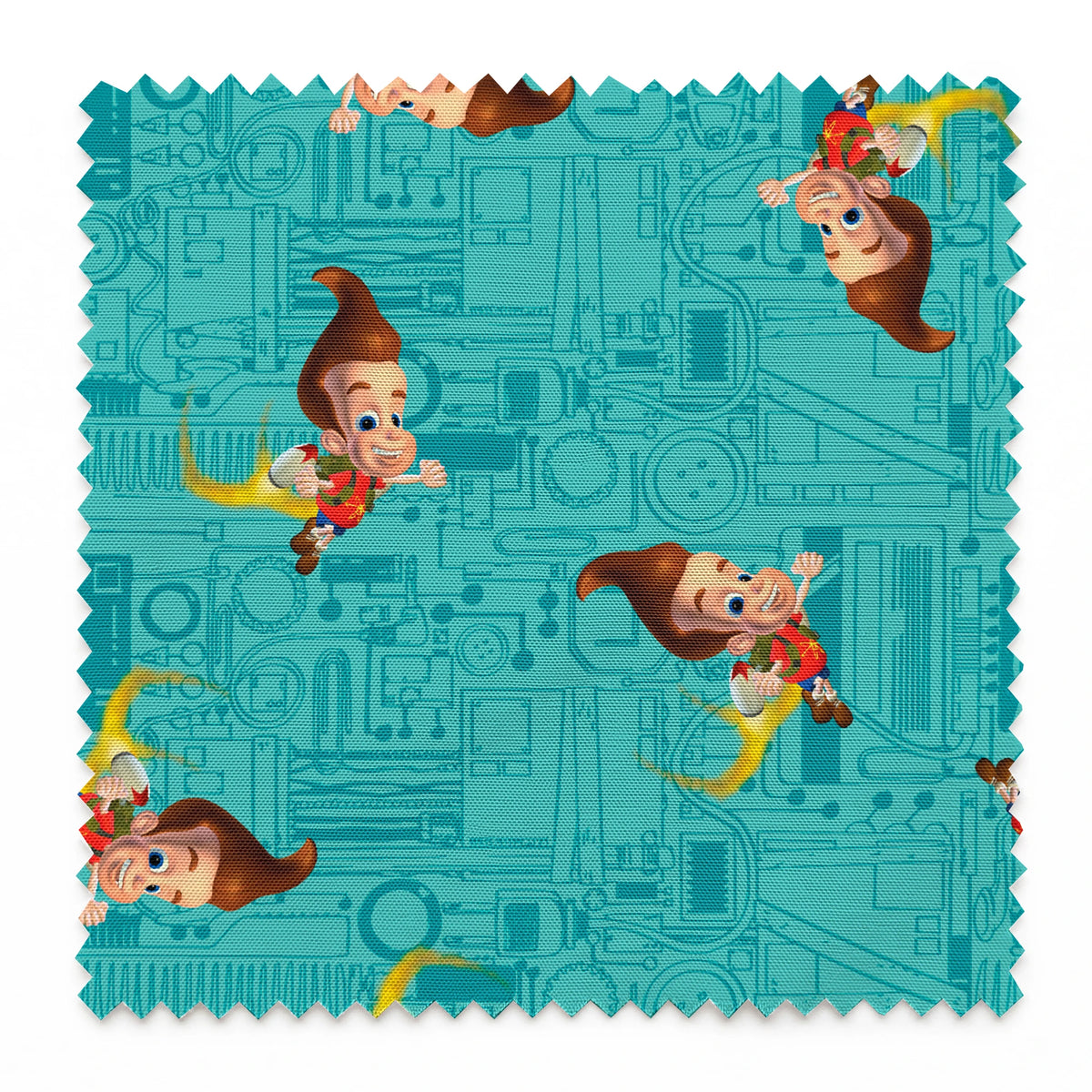 Paramount Jimmy Neutron Circuit Jet Pack on Teal Fabric