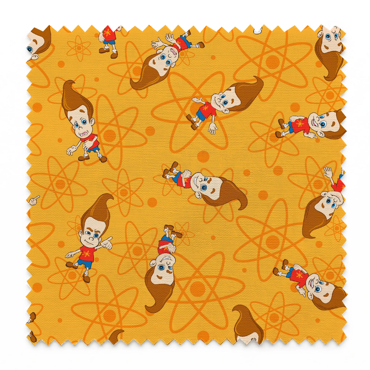 Paramount Jimmy Neutron Atomic Boy Genius on Orange Fabric