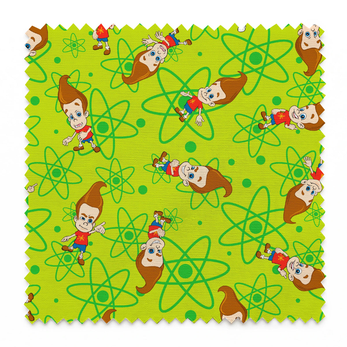 Paramount Jimmy Neutron Atomic Boy Genius on Green Fabric