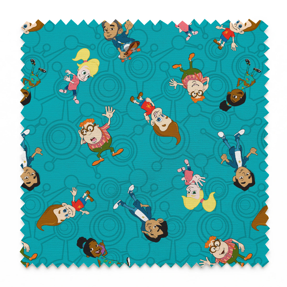 Paramount Jimmy Neutron Friendship Toss on Teal Fabric