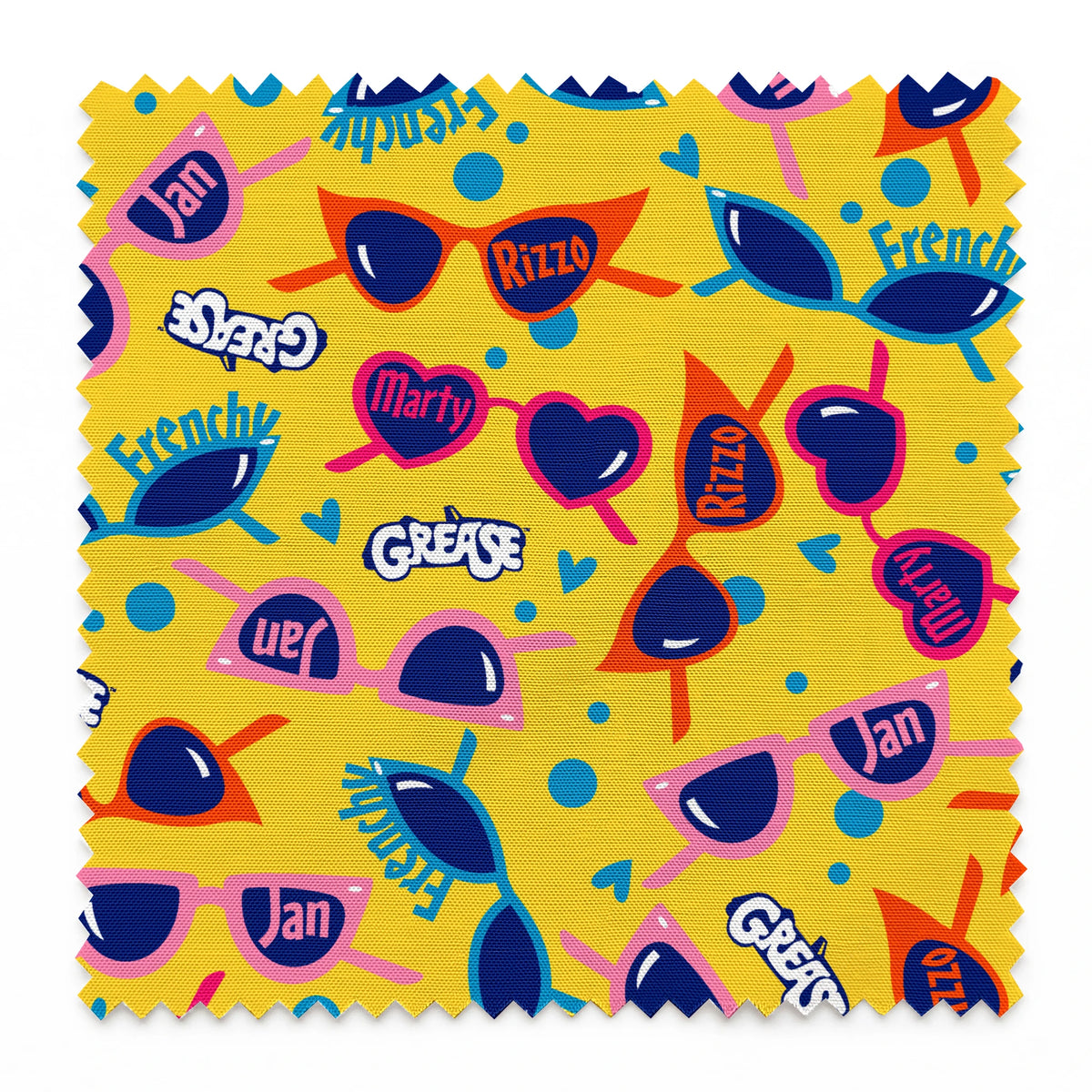 Paramount Grease  Pink Ladies Shades on Yellow Fabric