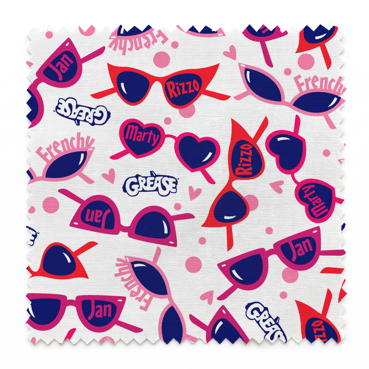 Paramount Grease  Pink Ladies Shades on White Fabric
