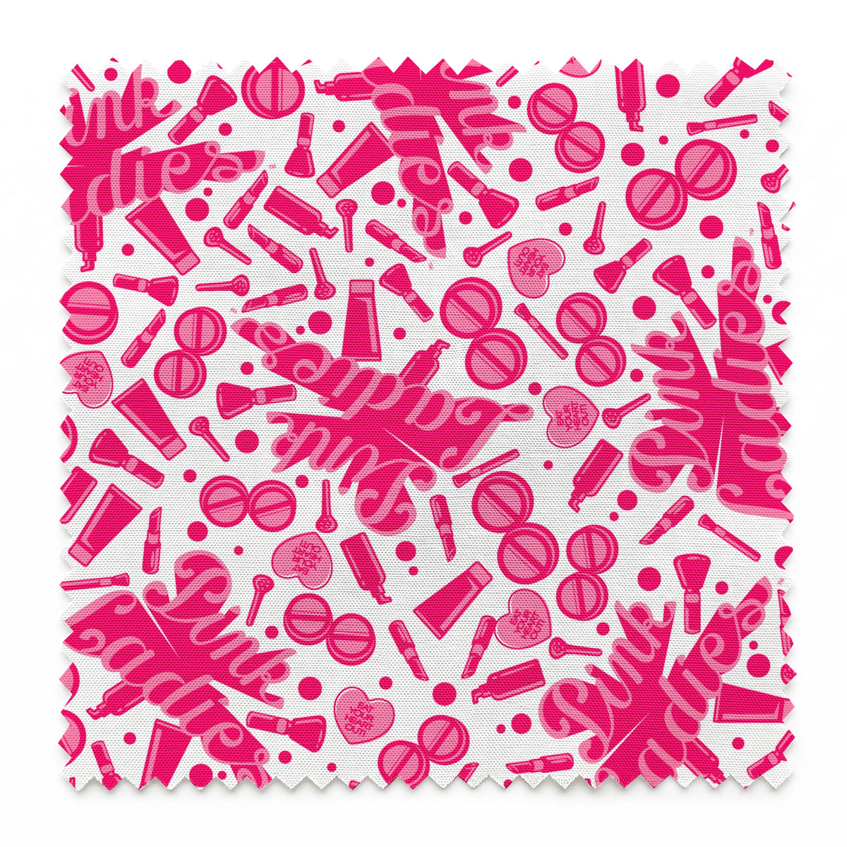 Paramount Grease  Pink Ladies Makeup Toss on White Fabric
