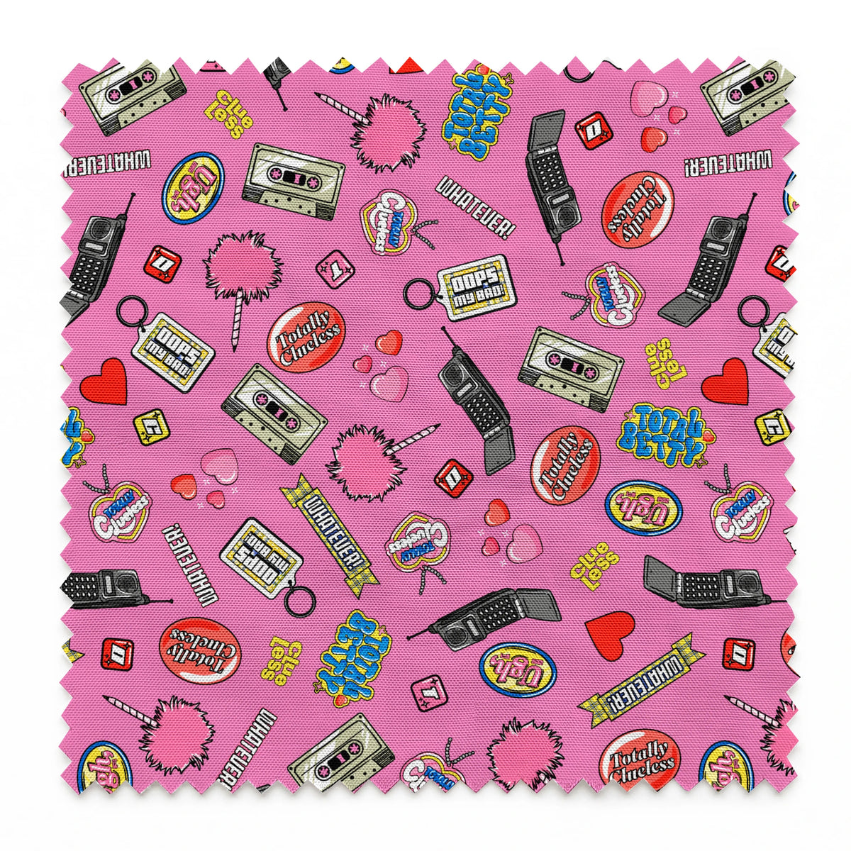 Paramount Clueless  Nostalgic Toss on Pink Fabric