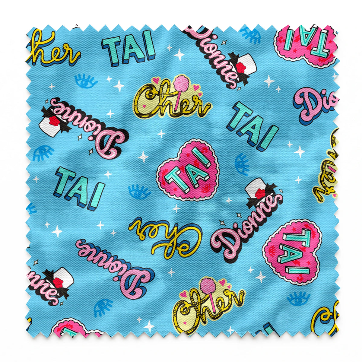 Paramount Clueless  Character Names on Blue Fabric