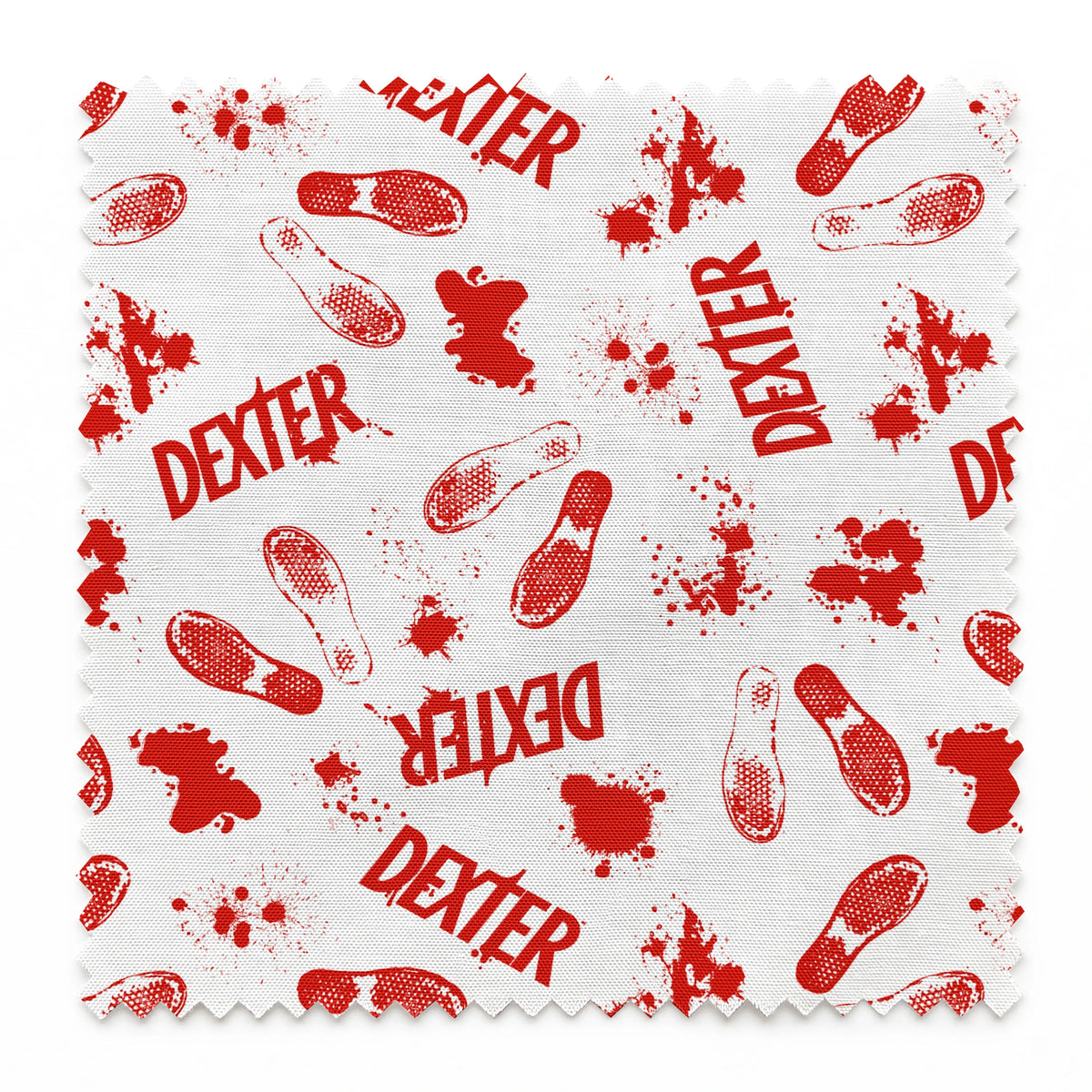 Showtime Dexter Blood Splatter on White Fabric