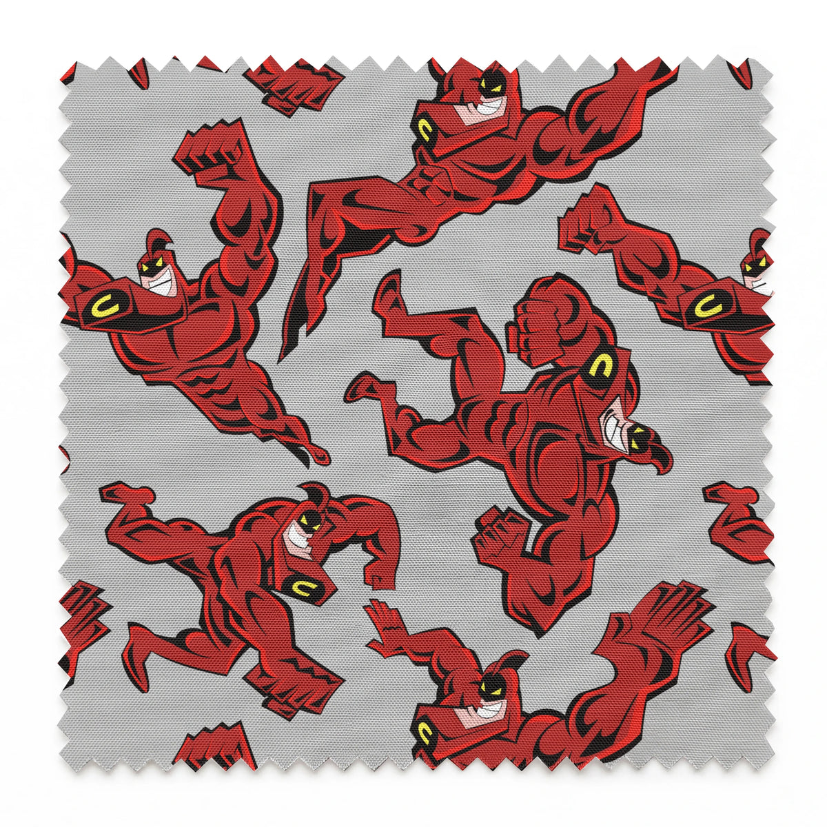 Paramount Fairly OddParents Crimson Chin on Gray Fabric