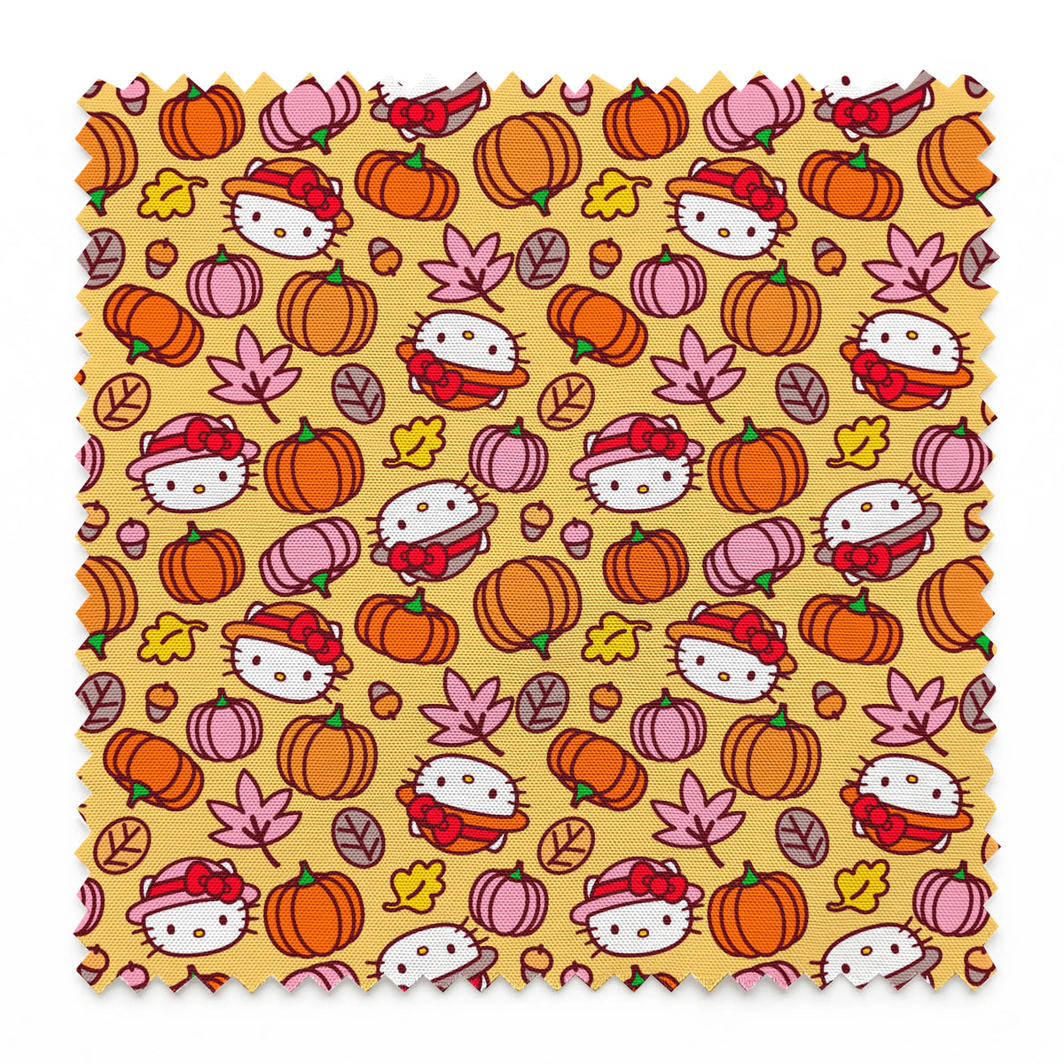 Hello Kitty® Pumpkin Patch Toss on Yellow Fabric