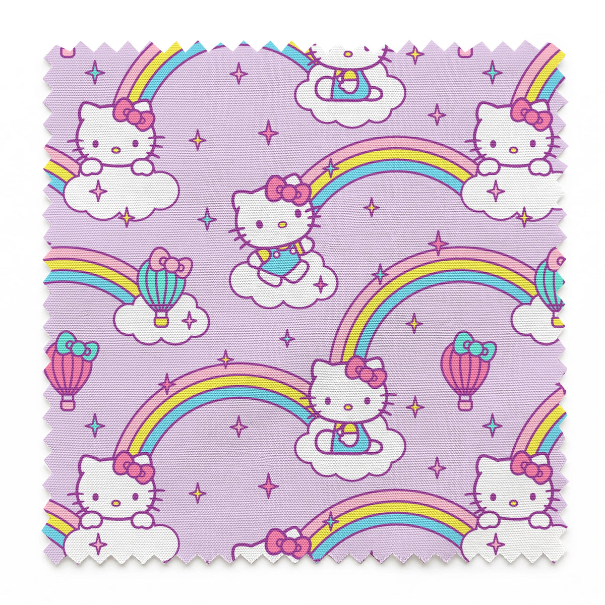 Hello Kitty® Rainbows & Clouds on Purple Fabric