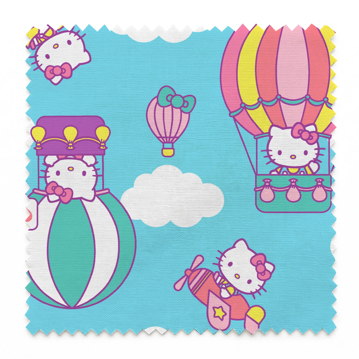 Hello Kitty® Hot Air Balloons on Blue Fabric