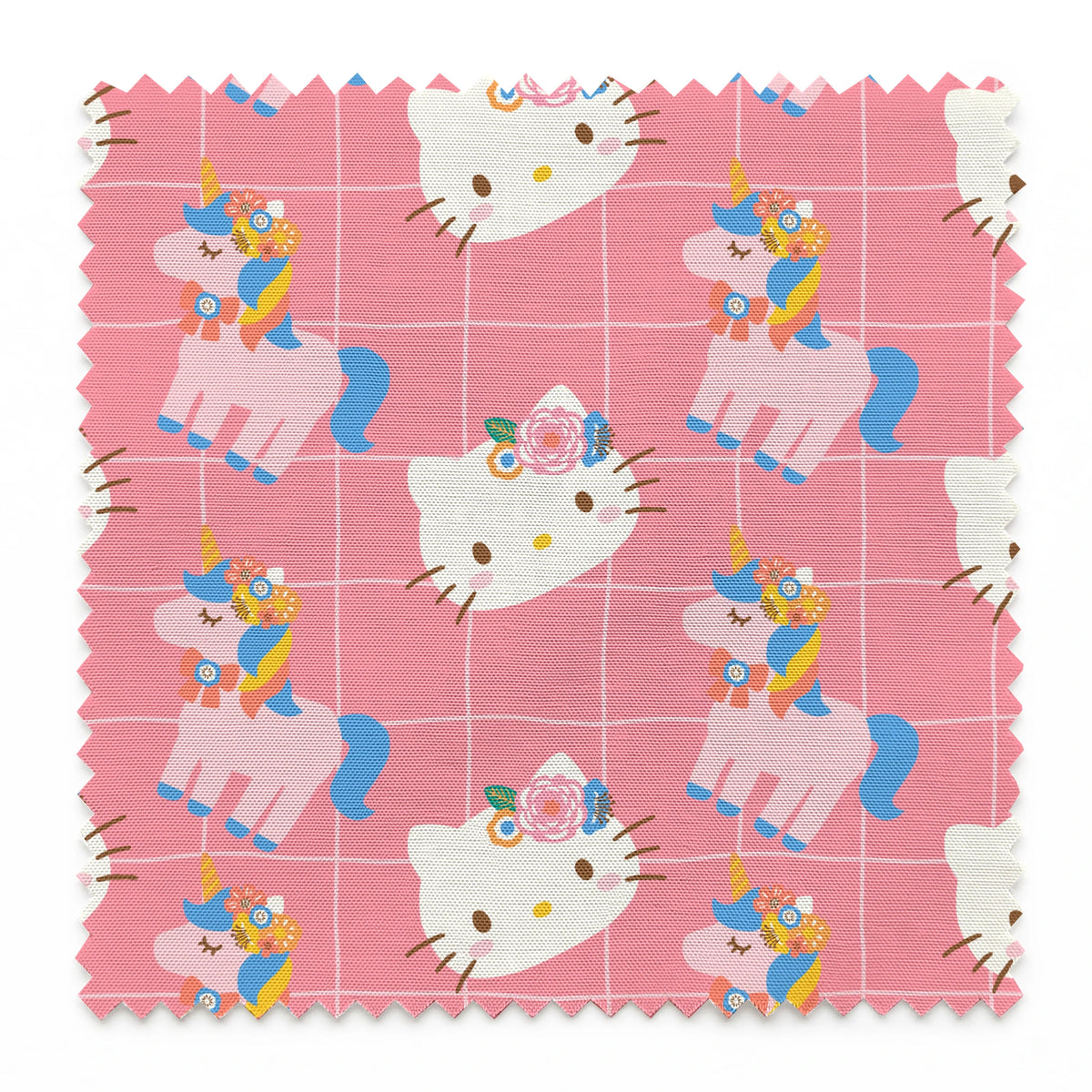 Hello Kitty® Unicorn Grid Fabric