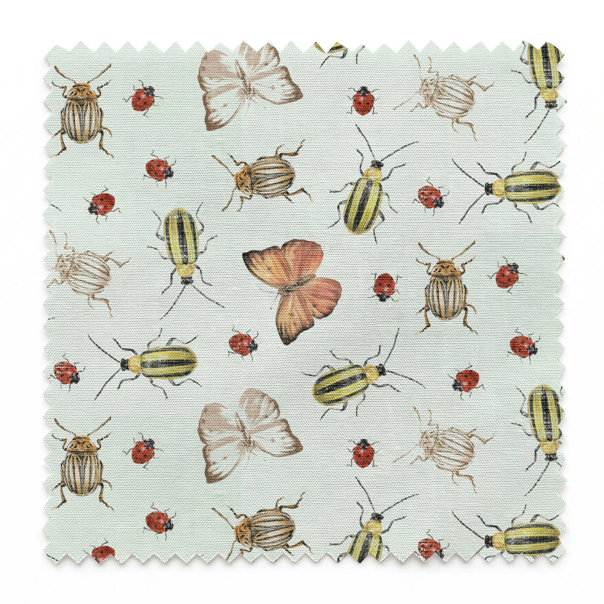 Danielle Murray Vintage Insect Toss on Green Fabric