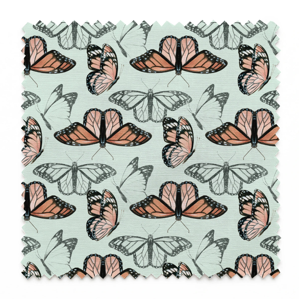 Danielle Murray Monarch Butterflies on Mint Fabric