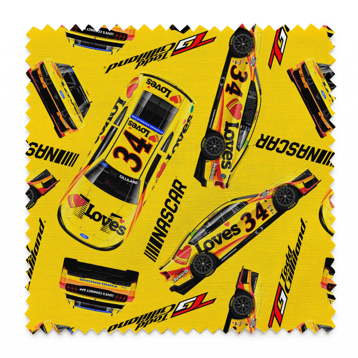 NASCAR® Todd Gilliand Toss on Yellow Fabric