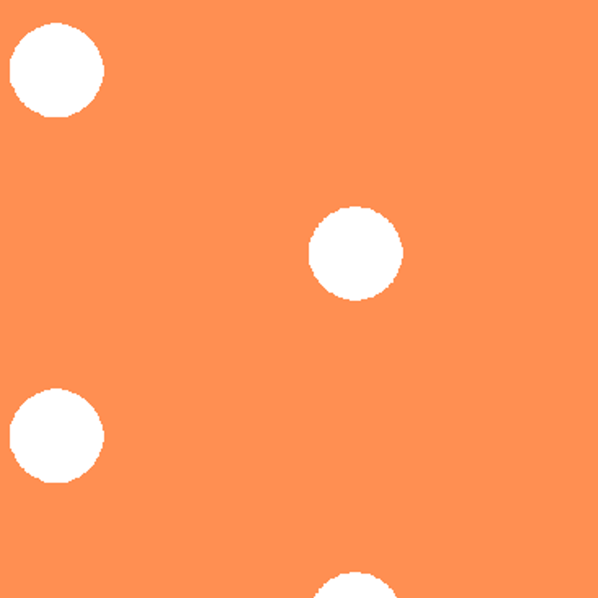 Two white circles on a bright orange background tiled preview square