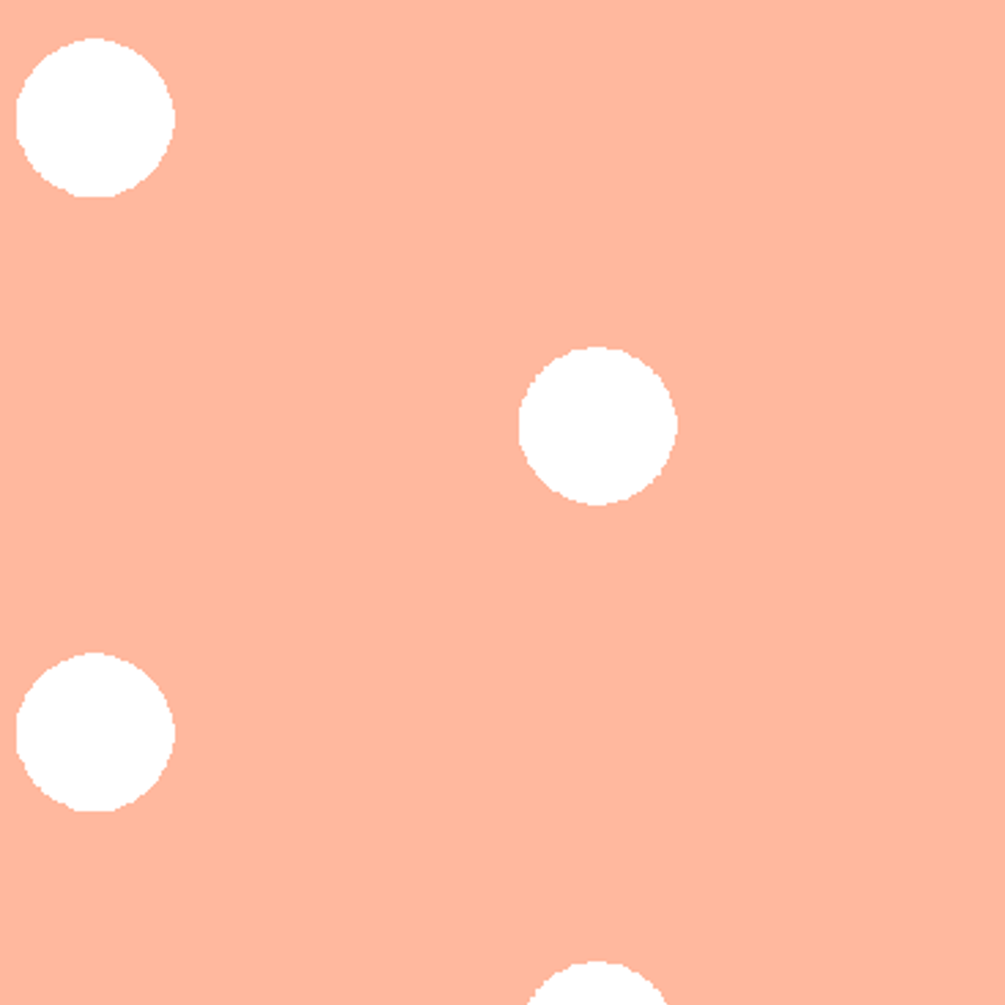 White circles on a peach/salmon colored background tiled preview square