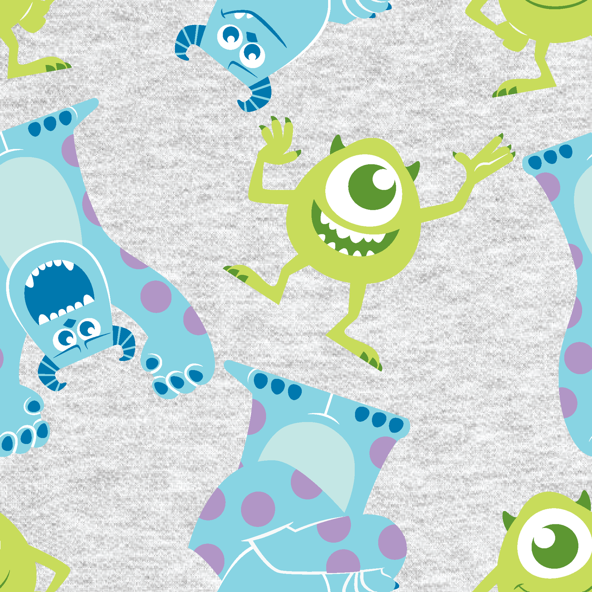 monsters inc material Disney and Pixar's Monsters, Inc. Gray Playful Character Fabric