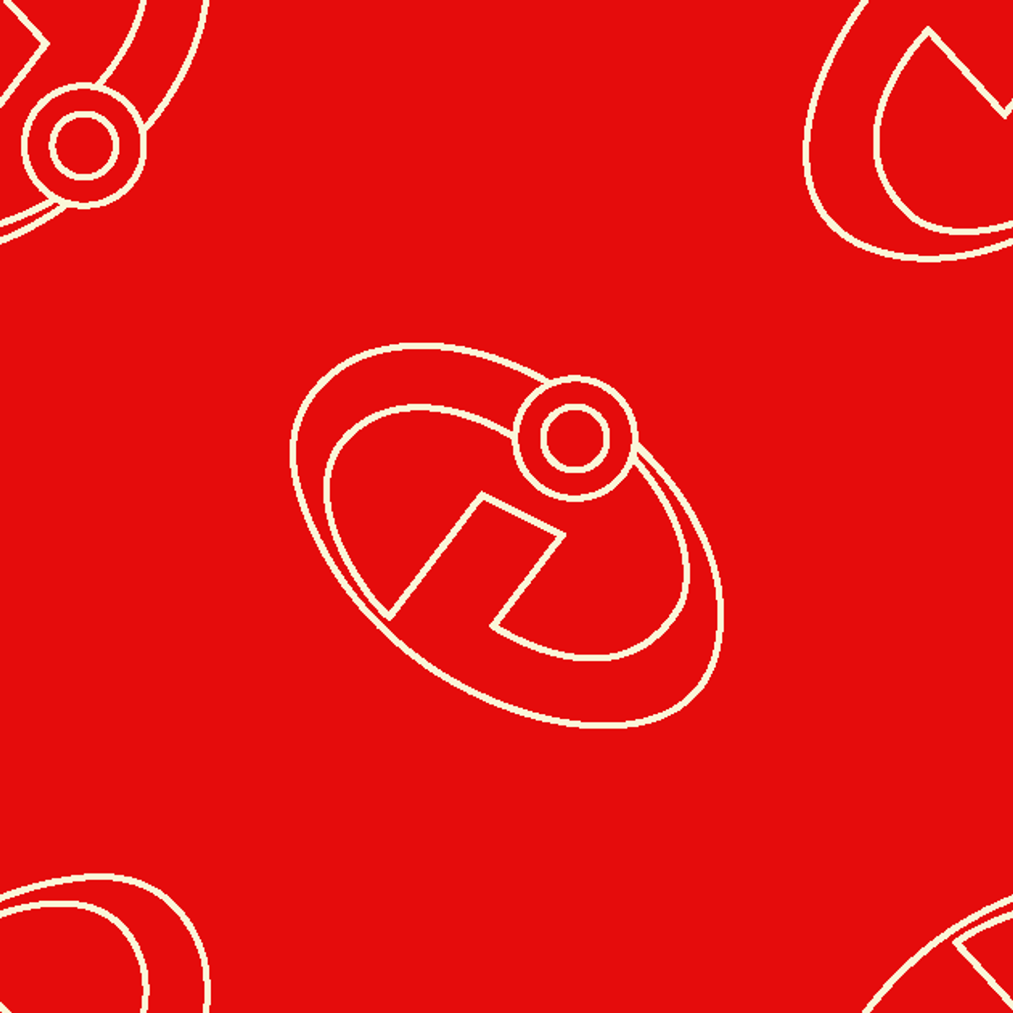 Red background with The Incredibles logos in a repeating pattern tiled preview square