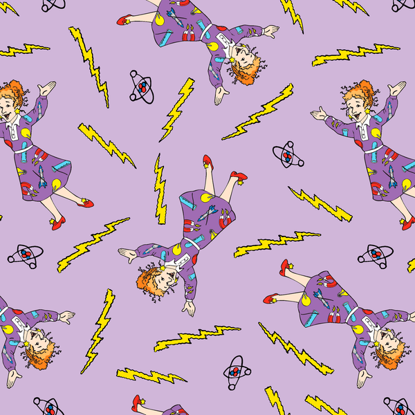 fitted lace wedding dress The Magic School Bus Ms. Frizzle Toss on Purple Fabric
