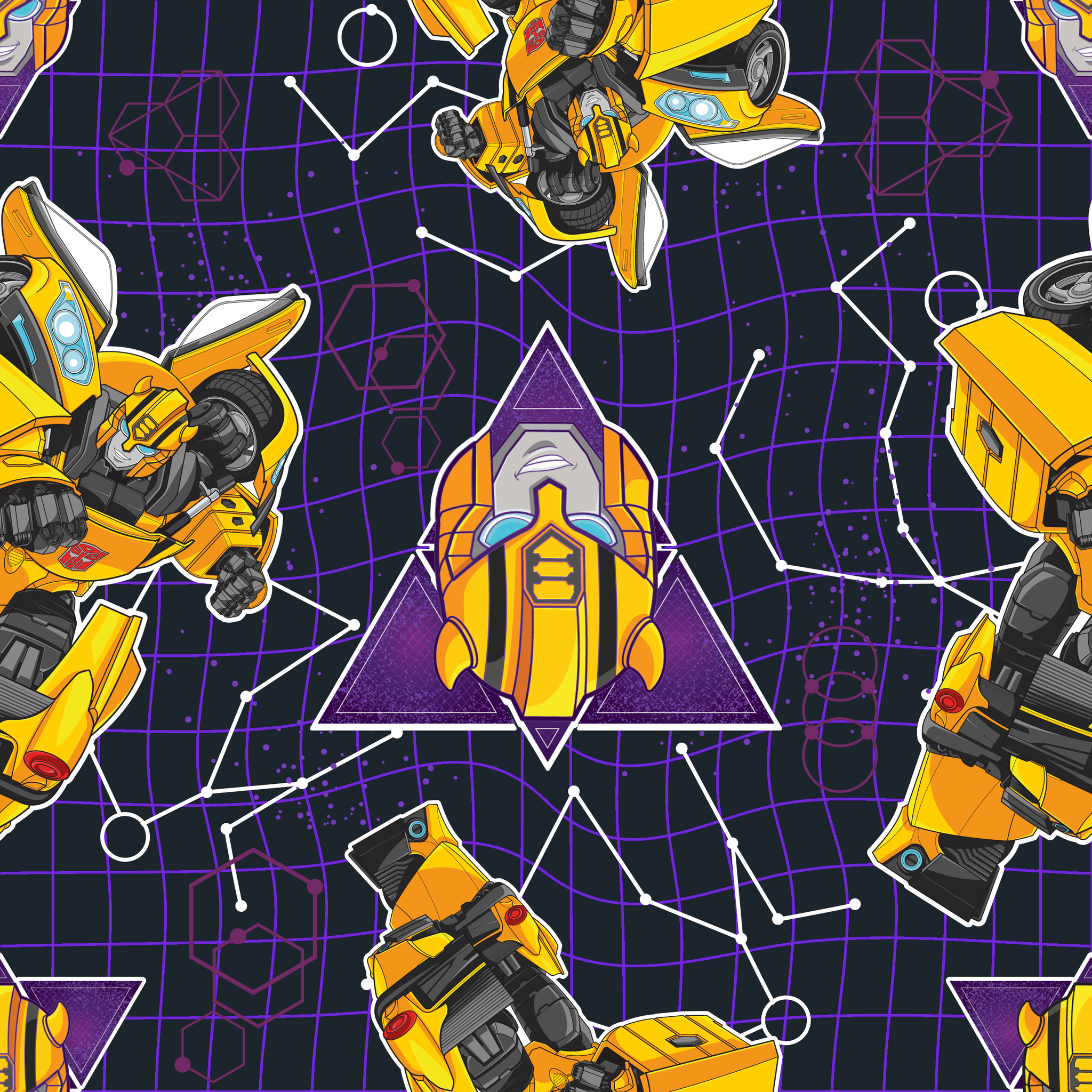 Hasbro Transformers Robot Grid | Fabric by the Yard