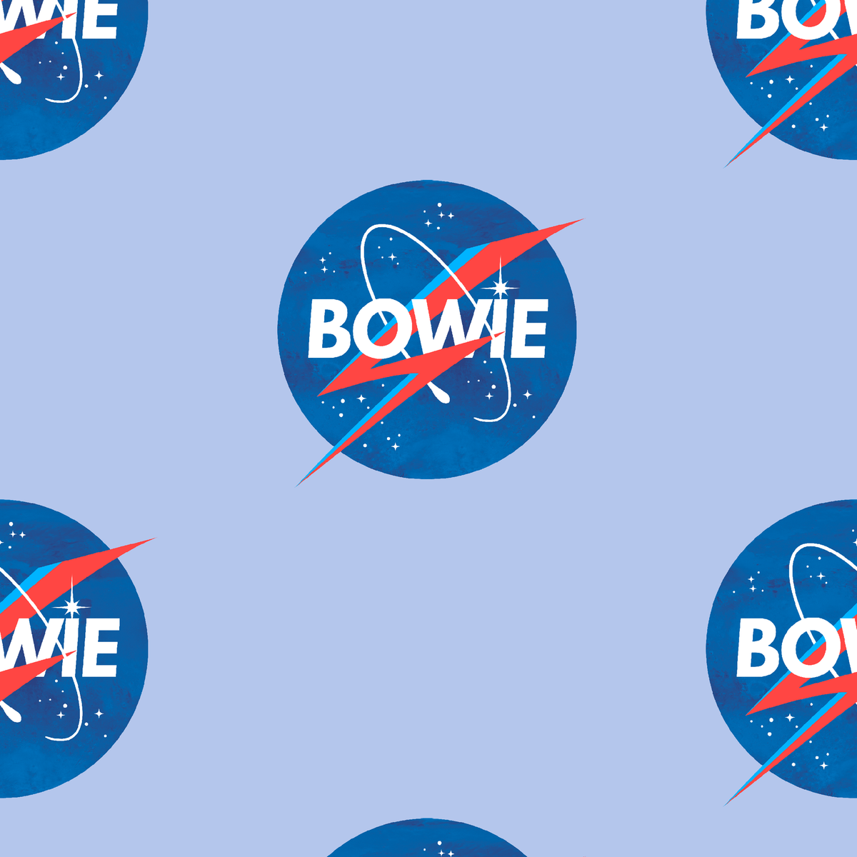 David Bowie Starman on Blue Wallpaper