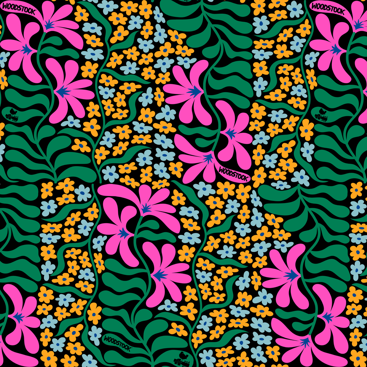 Woodstock Florals in Pink & Green Wallpaper