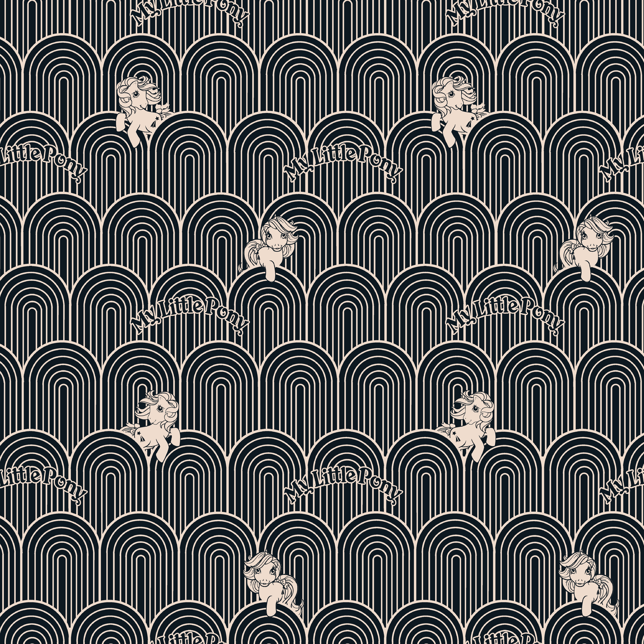 Hasbro My Little Pony Solid Arches on Black Wallpaper