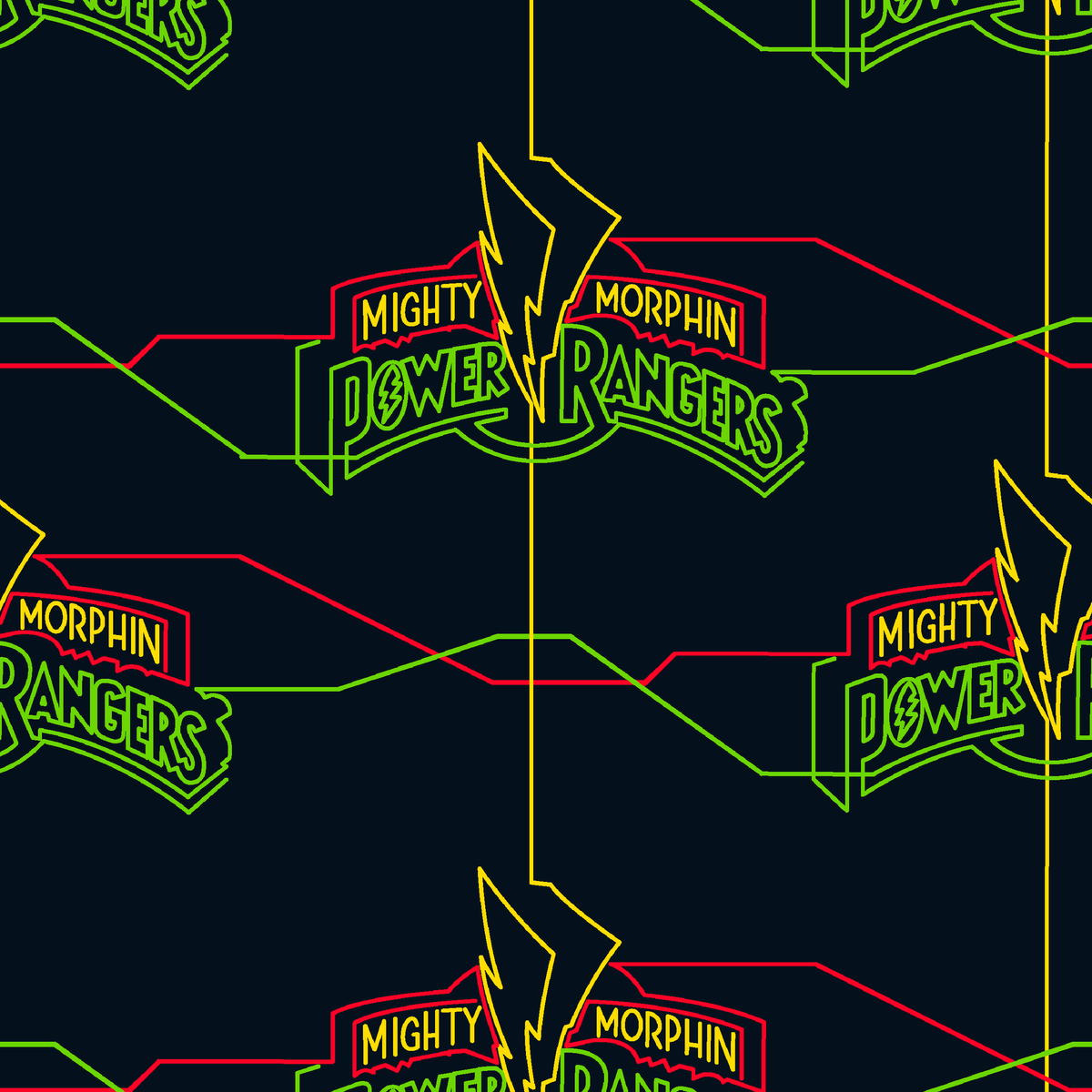 Hasbro Mighty Morphin Power Rangers Neon Logo Wallpaper