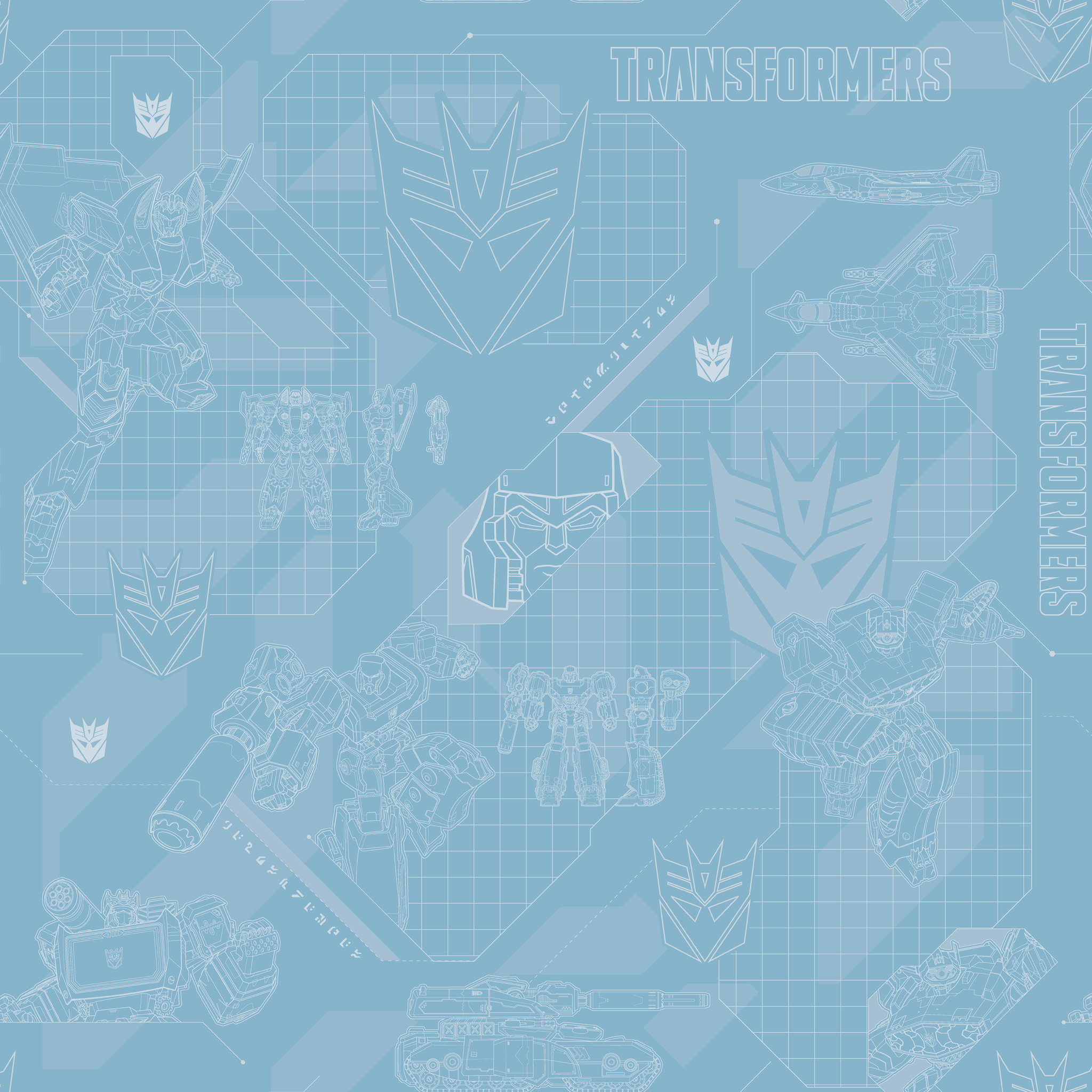 Hasbro Transformers Decepticons Graphics on Blue Wallpaper