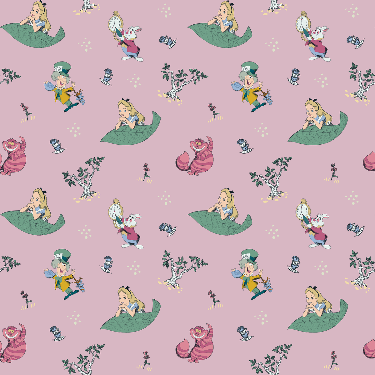 Disney Alice in Wonderland  Pink Whimsy Wallpaper