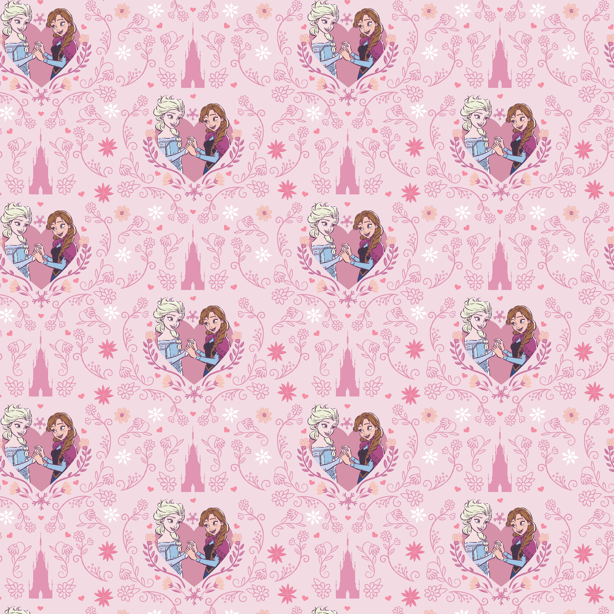 Disney Frozen  Sisterly Bond on Pink Wallpaper