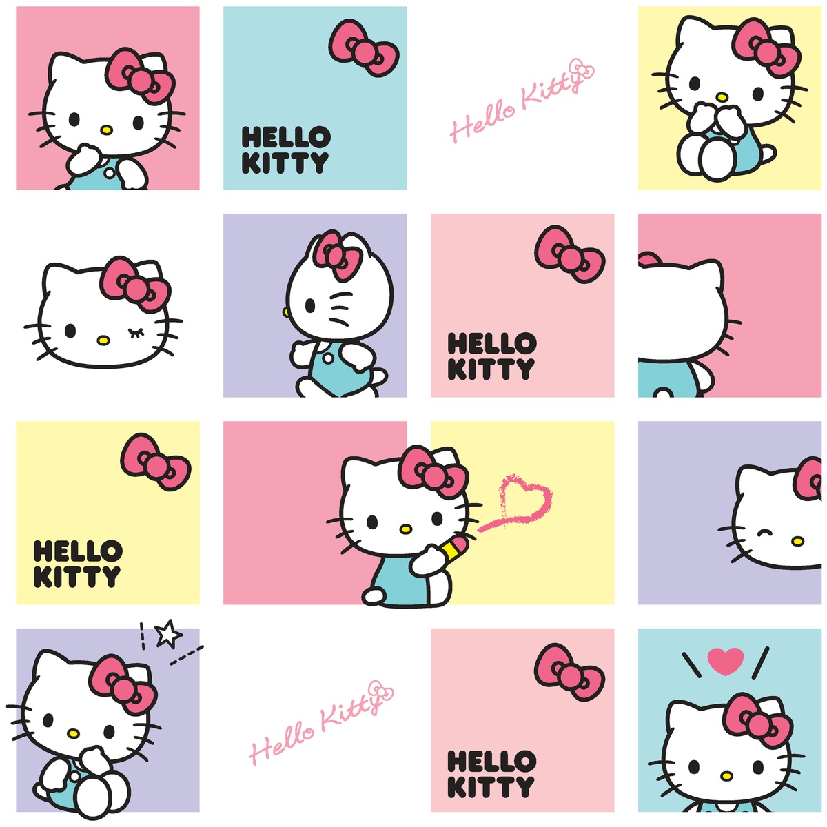 Hello Kitty® Pastel Grid Wallpaper